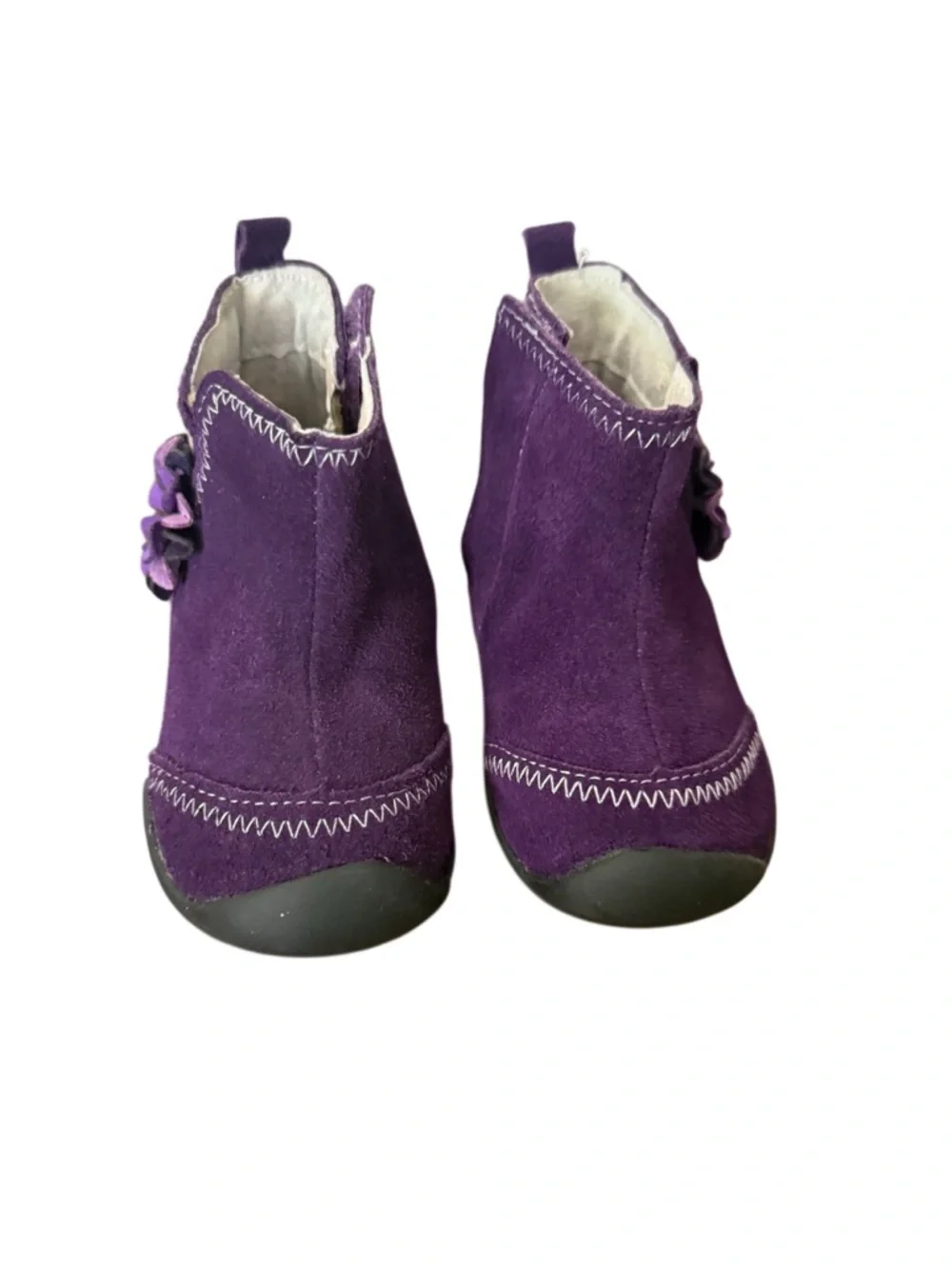Pediped Purple Flower Suede Booties - Like New Size 4
